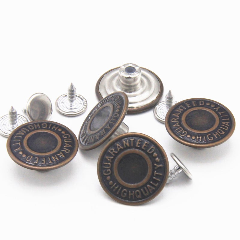 Enosea 20mm Replacement Jean Buttons 12 Sets Combo Copper Tack Buttons - Image 2